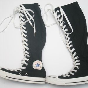 Black Knee High Converse Men's 4.5 Women's 6.5